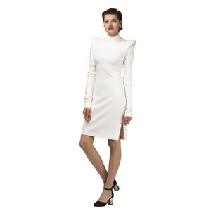 NWT Ezie Designs Alice Sweater Dress Off White MSRP $295 Made in USA Long Sleeve